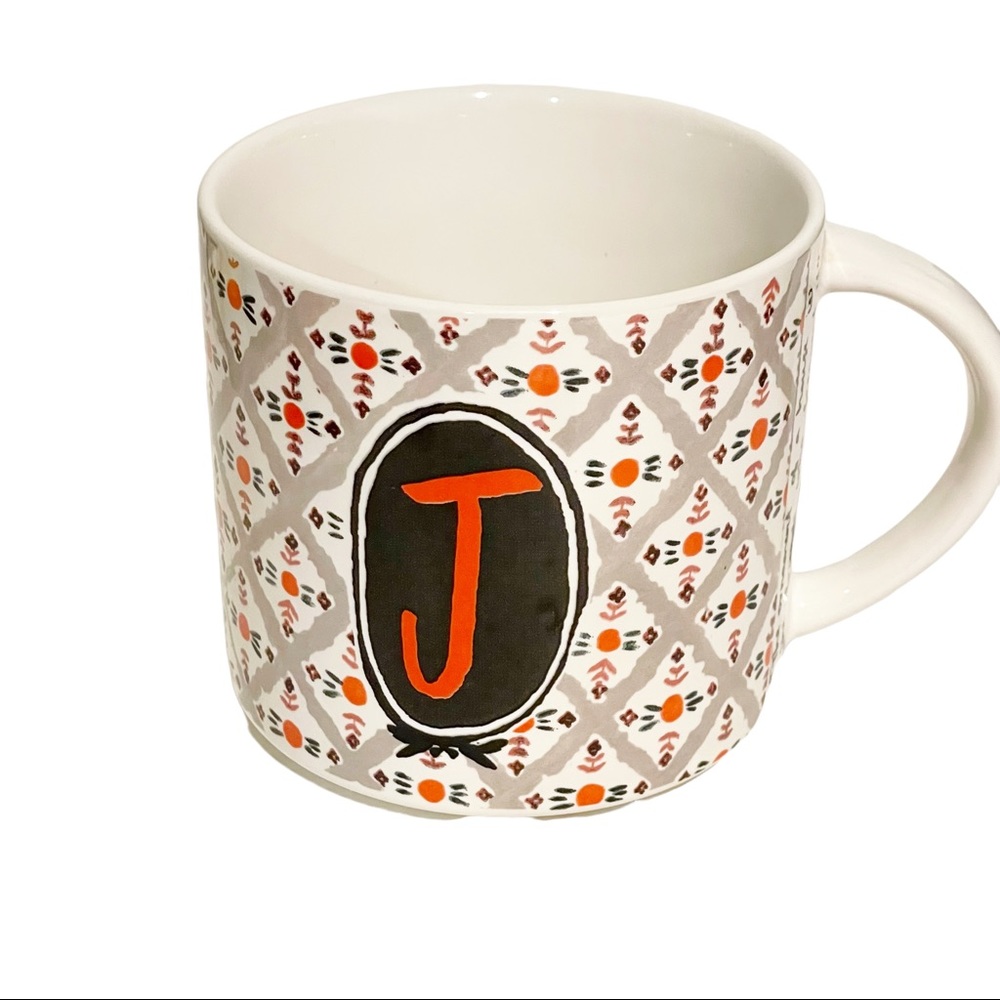 Anthropologie Monogram Friendship Quote Mug Initial Letter J Cup 16oz